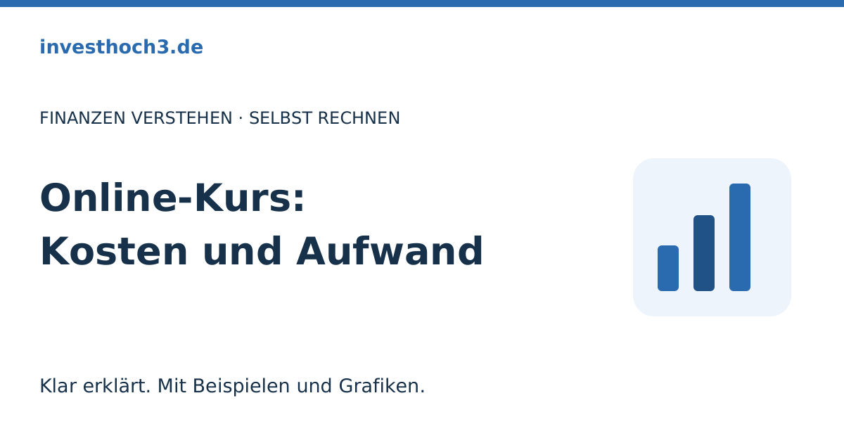 Titelgrafik: Online-Kurs: Kosten und Aufwand