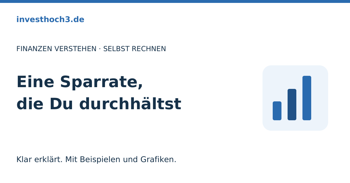 Titelgrafik: Eine Sparrate, die Du durchhältst